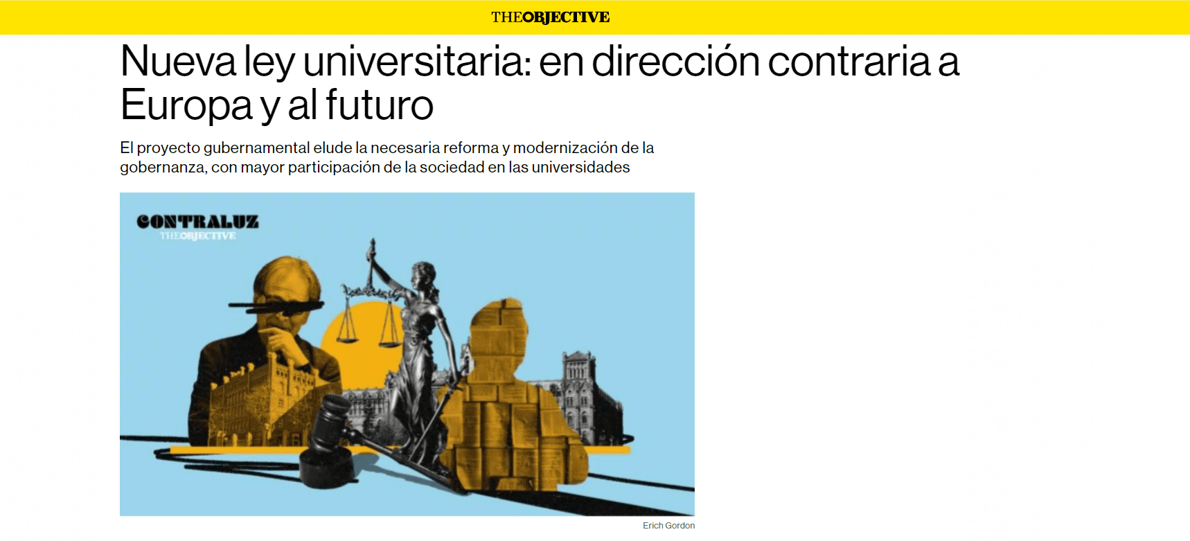Lee más sobre el artículo Antonio Abril en The Objective: Nueva ley universitaria, en dirección contraria a Europa y al futuro