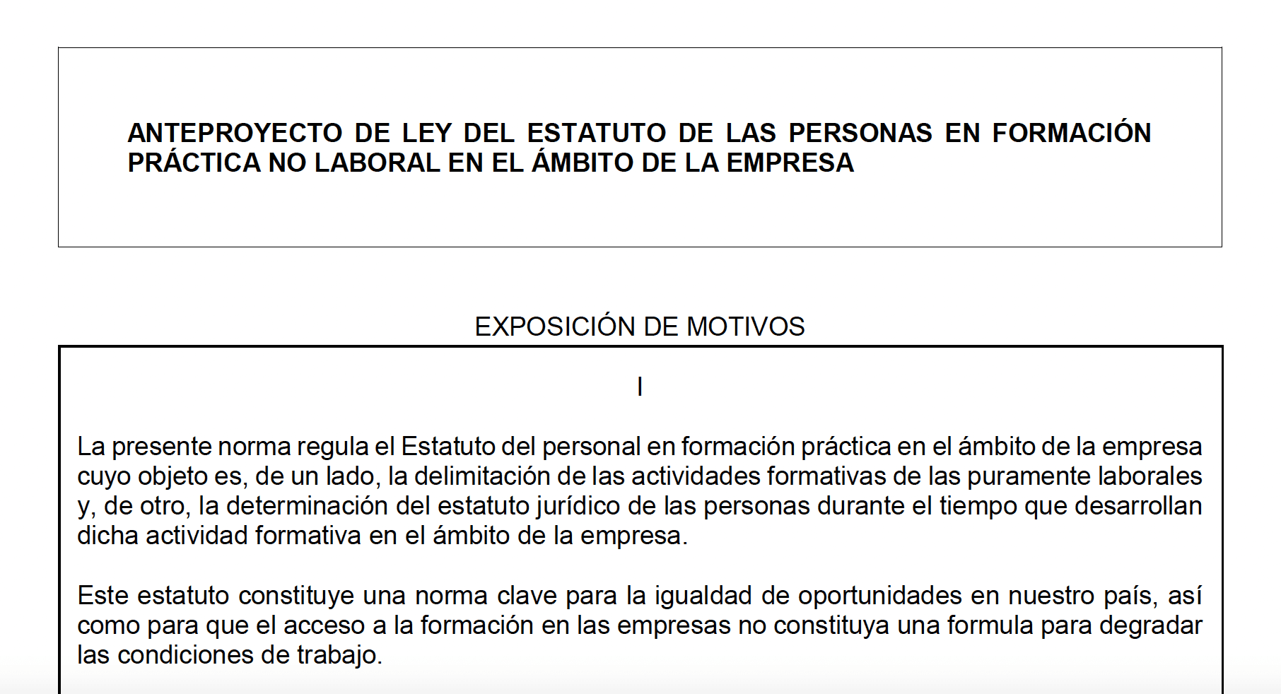 Lee más sobre el artículo Consideraciones de la CCS al Anteproyecto de Ley del Estatuto de las Personas en Formación Práctica No Laboral en el ámbito de la empresa