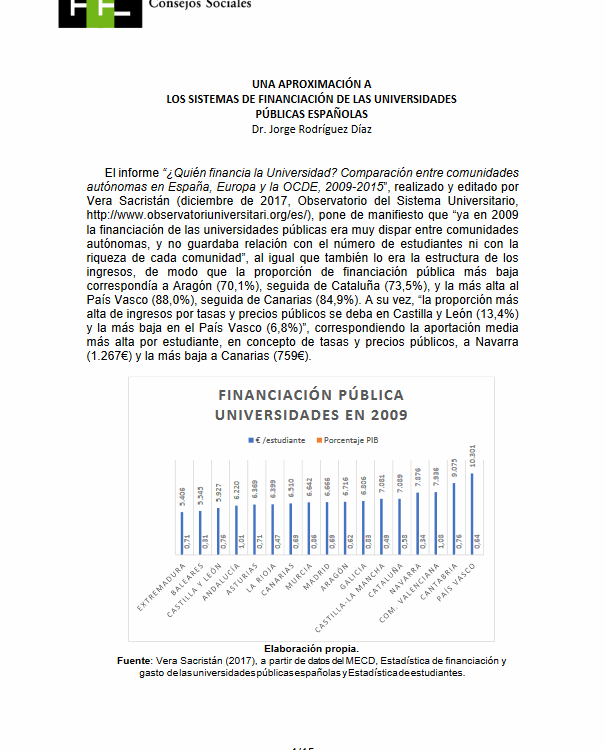 DOCUMENTO SOBRE LOS MODELOS DE FINANCIACIÓN VIGENTES